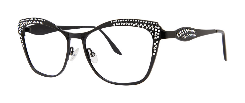 Caviar 1816 — black cat-eye frame with hand-set crystal accents
