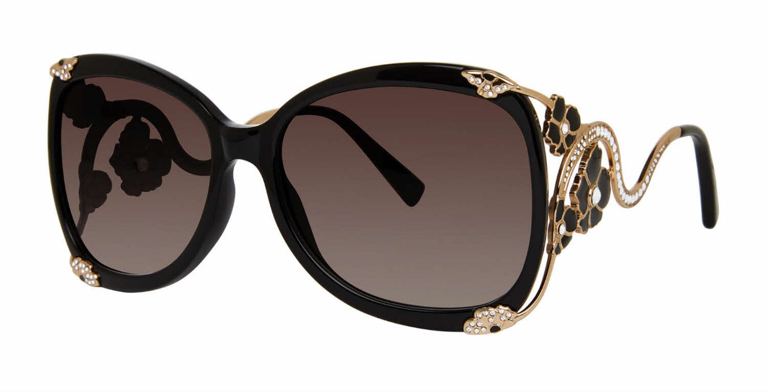 Caviar 5572 sunglasses — black metal frame with hand-set crystals